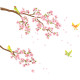 kirsikankukkia ja lintuja seinätarra 4